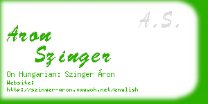 aron szinger business card